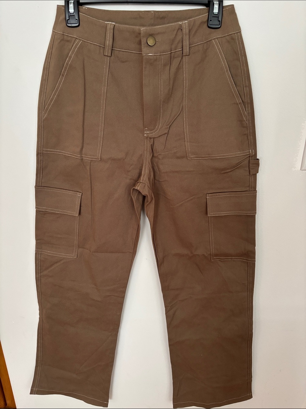 Womens Cargo Work Pants - olive Brown